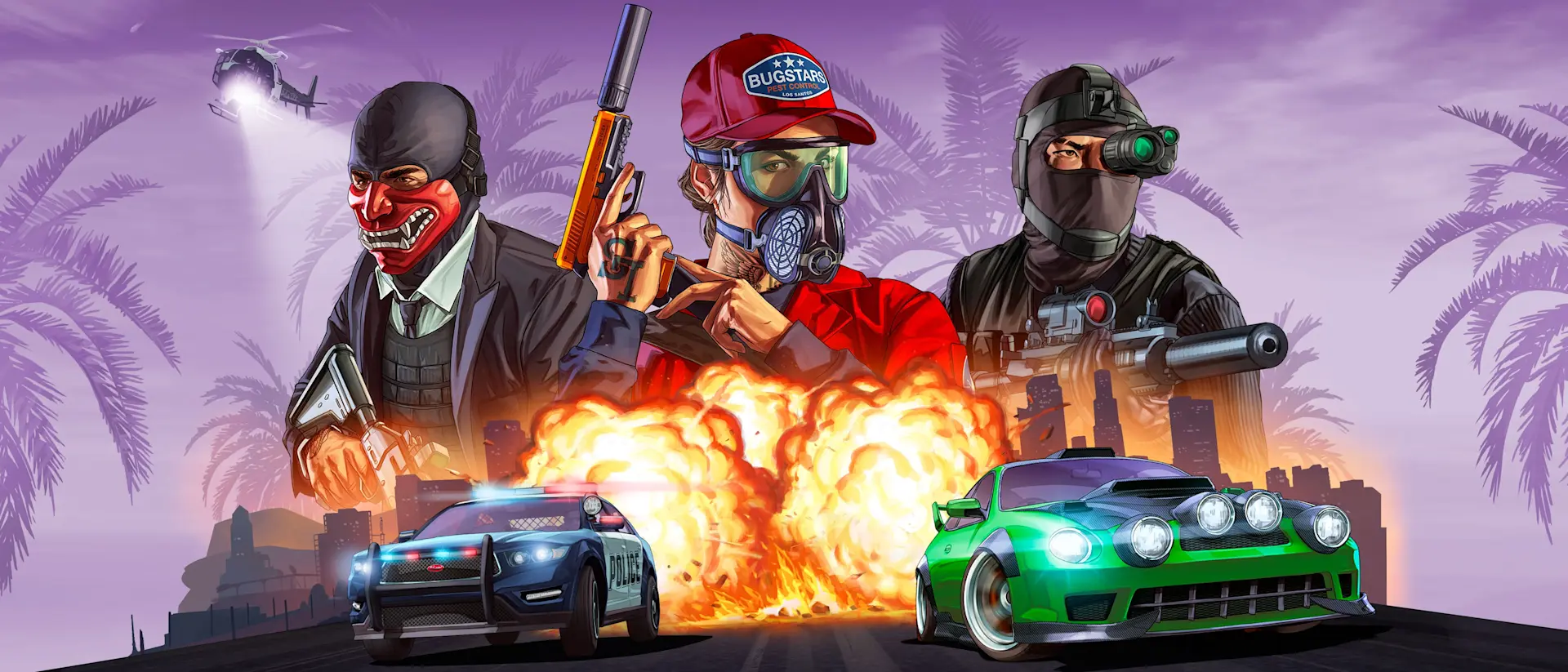 Арт GTA Online: персонажи ограблений и автомобили Лос-Сантоса